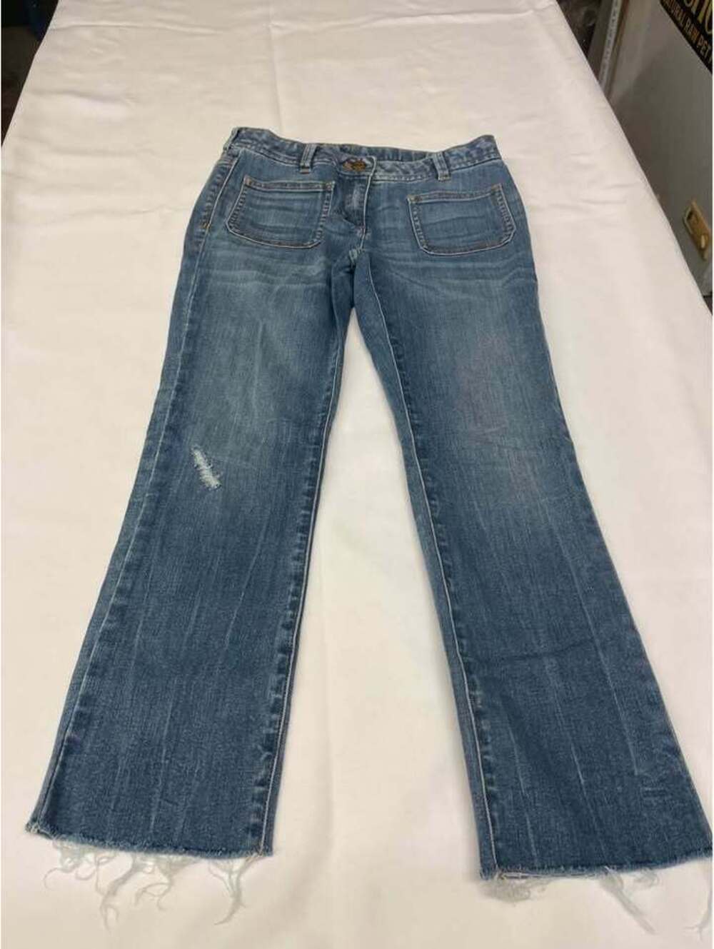 J.Crew Crewcuts Girls Size 12 Distressed Bootcut Jeans Raw Hem